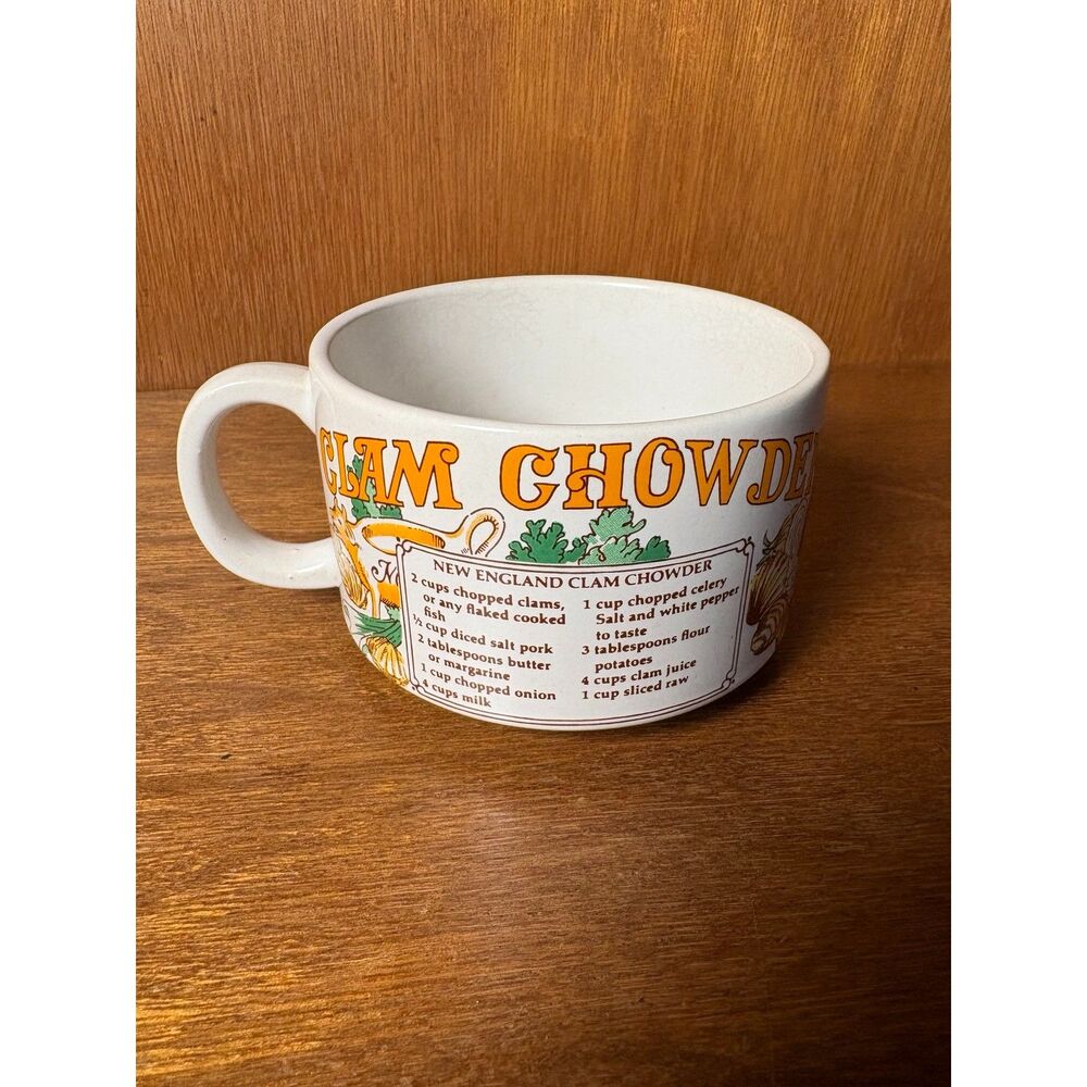 1970s VTG Recipe Soup Mugs Set of 4 French Onion Clam Chowder Split Pea Mushroom - Picture 12 of 15